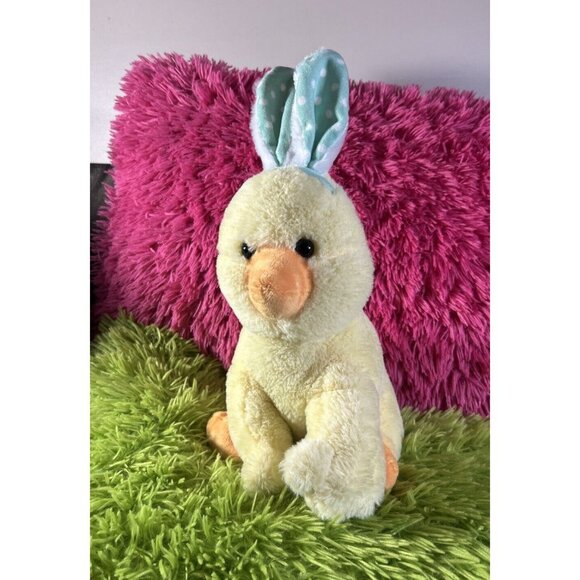 Inter American Yellow Duck Plush W/ Bunny Ears Floppy Stuffed Animal 13” Sitting - Picture 1 of 5